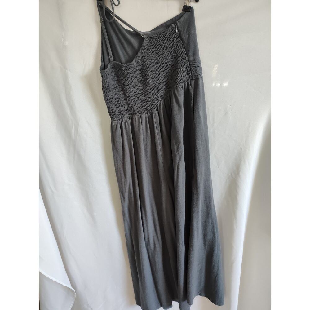 ANRABESS Women’s Gray Smocked Strappy Sleeveless Wide-Leg Jumpsuit M - Picture 5 of 9